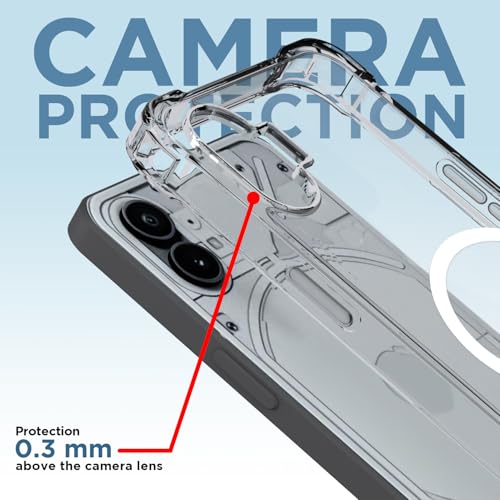 Image of Amazon Basics Back Cover for Nothing Phone 1 Mag-Safe Shockproof PC + TPU Protective Case Magnetic Support Bumper Case (Transparent Mag-Safe)