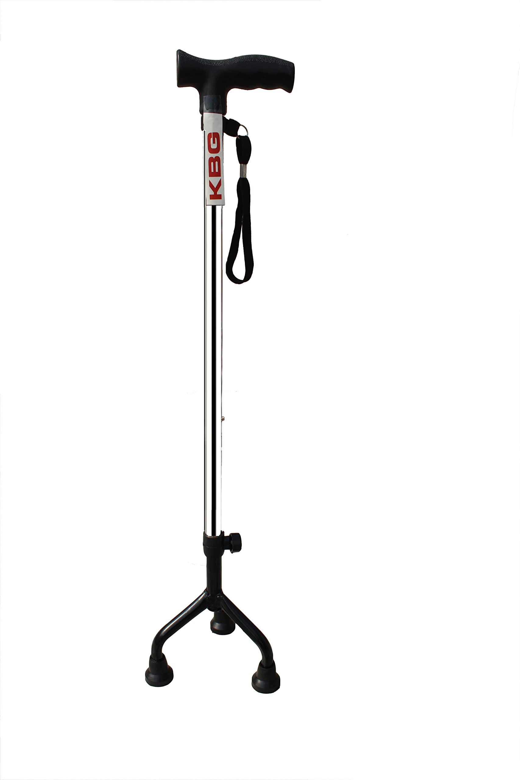 KBG Surgical 3 Leg Black Base Height Adjustable with Hand Dori Walking Cane Stick for Elderly & Those Physically Challenged (Chrome Finish) (B09NY7MF2Y) Amazon Price History, Amazon Price Tracker