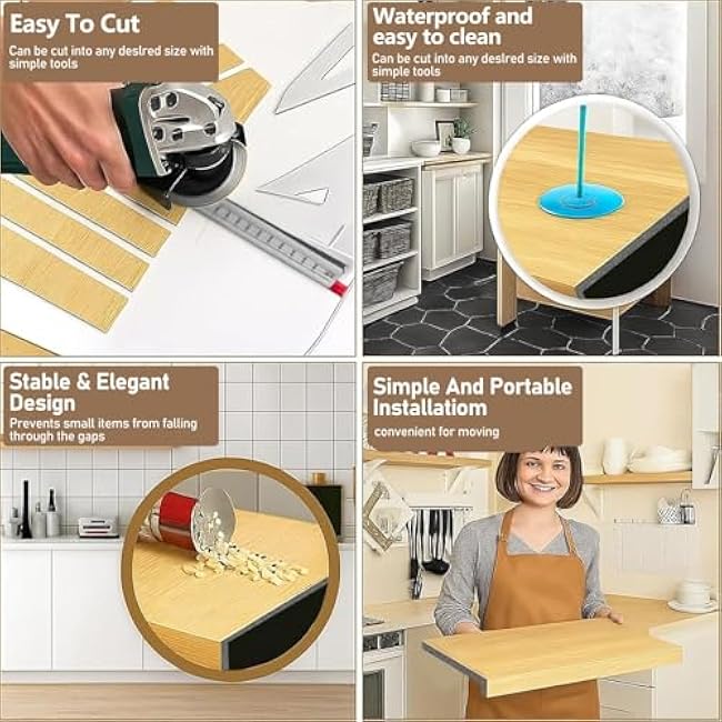 ERRULAN Closet Shelf Covers for Wireshelf, Removable Wood Look Wire Rack Shelving Liner, Wire Shelves End Caps for Bathroom, Hanging Clothes, Laundry Room, Pantry(2 in Tall,LxW 50x16in/127x41cm)