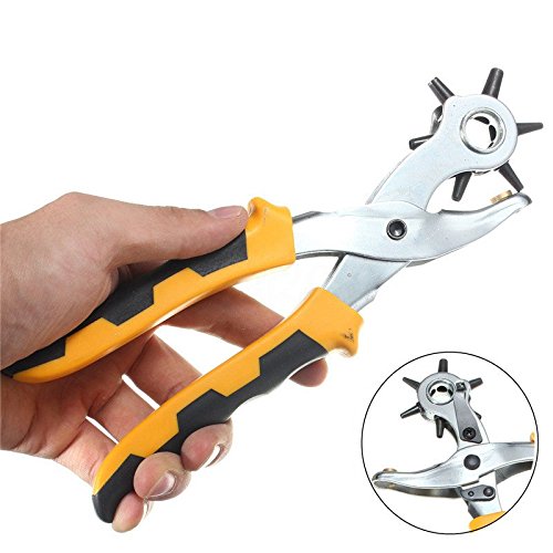 YWNYT 3 in 1 Leather Belt Hole Punch+ Eyelet Plier +Snap Button Grommet Setter Tool Kit Puncher for Belts,Watch Bands,Straps,Dog Collars,Saddles,Shoes,Fabric Leathercrafts - Thumbnail 3