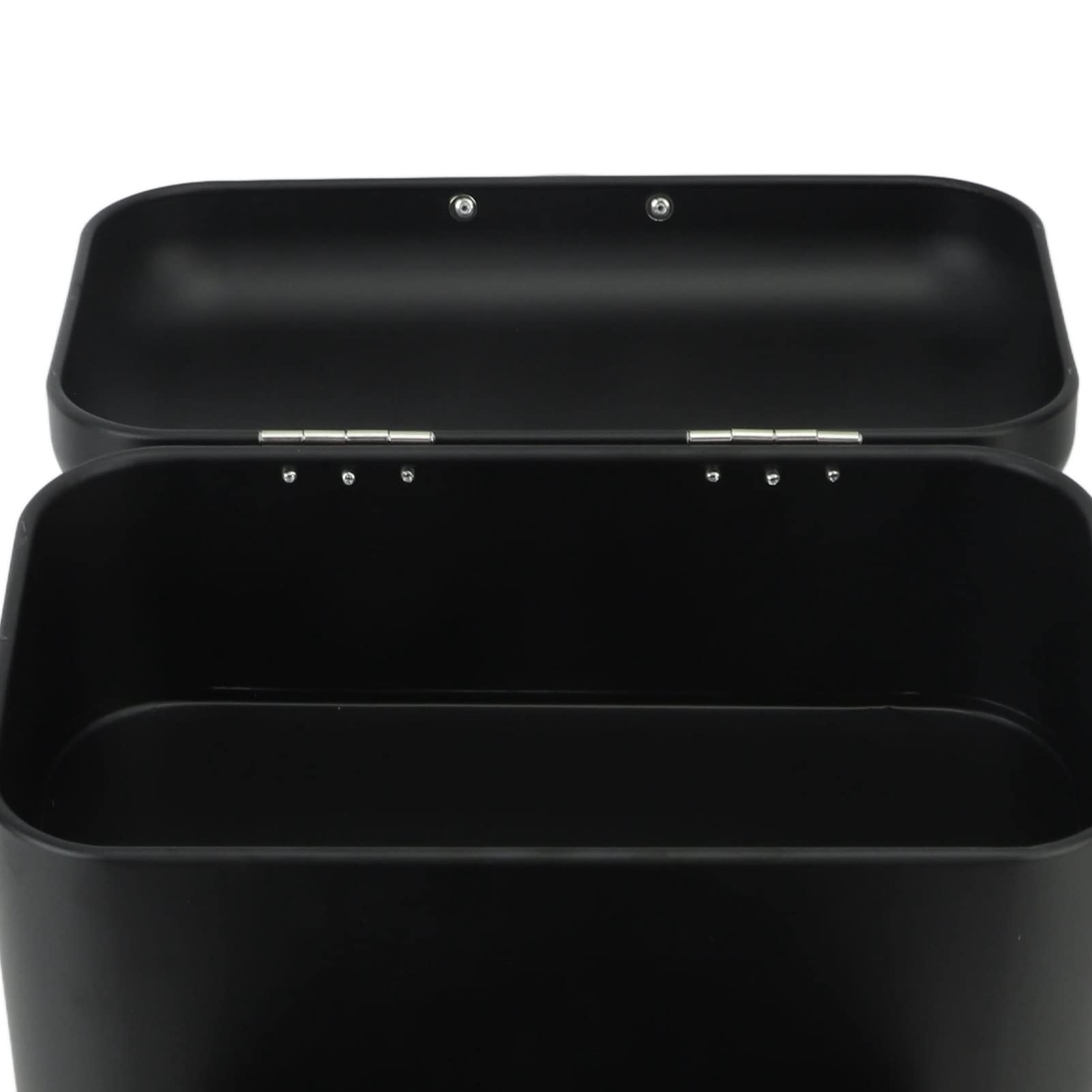 Panera de gran capacidad con 2 estantes, almacenamiento de alimentos de hierro para encimera de cocina, mantiene el pan fresco, 30 x 18 x 26 cm (negro)