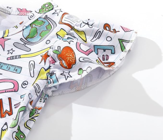 Toddler Girl Dress Back to School Pencil School Bus Print Dress Summer Outfits 3-8T - Image 4