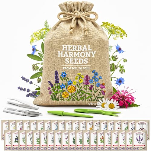 Medicinal Herb Seeds Variety Pack – 39 Heirloom Non-GMO...