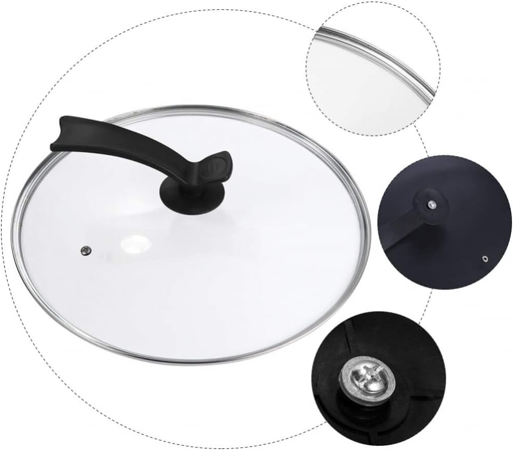Edelstahl-Kochgeschirr Edelstahl Glas Universal Deckel Ersatzabdeckung für Töpfe Pfannen Pfannen Woks Klarglas Kochtopf - 38 cm