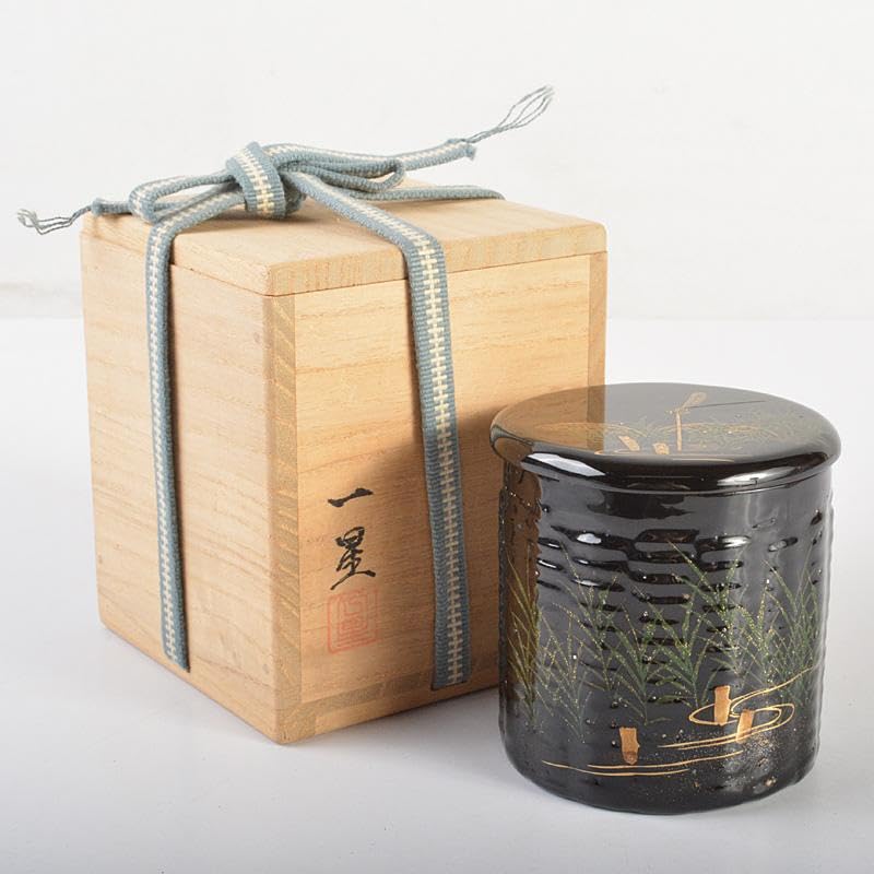 Amazon.co.jp: 茶道具 蒔絵師 蓑輪一星作 蜻蛉蒔絵 螺鈿装飾 茶器 棗 