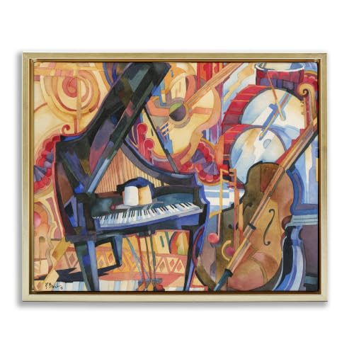 Big City Music Piano Cubism, 16 x 20 Inch Canvas in Floater Frame