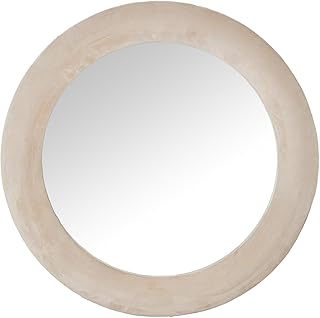 Comprar Espejo de Pared Redondo de Madera DM y Terciopelo en Beige 80x3,5x80cm