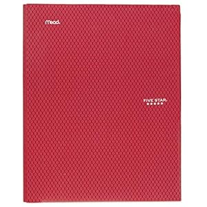 Five Star 2-Pocket Folder, Plastic Folder with Stay-Put Tabs and Prong Fasteners, Fits 3-Ring Binders, Includes Writable…