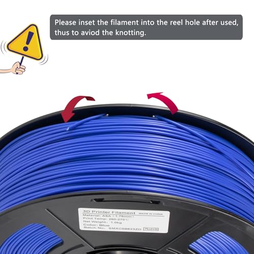 Image of iSANMATE ASA Filament 1.75mm Bundle 2KG (4.4lbs), UV & Weather Resistant 3D Printer Filament Perfect for Outdoor Functional Parts, Blue+Red