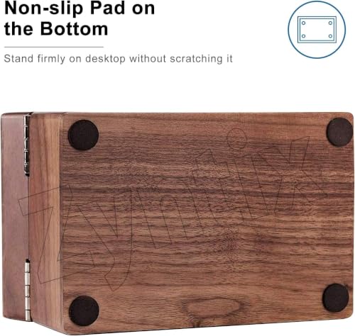 Image of Wooden Business Card Organizer for 2.2 inch x 3.5 inch Cards | Business Card Holder for Desk, Index Cards Box Holds 300 Cards, Includes A-Z Tabs, Desktop Organizers for Office, Home