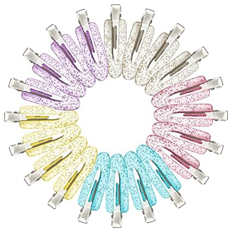Makeup Hair Clips,20pcs No Crease kawaii Hair Clips Shining No Bend Hair Clip for Fine Hair Styling Clips Creaseless Curl Pin Clips Leaf Clips for Girls/Women/Babies/kids Wave Clips Makeup Accessories Cover