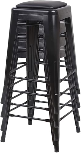 Miniatura 202 de GIA Taburete de mostrador sin respaldo de 24 pulgadas, cantidad de 4, bronce con asiento de madera clara Negro -,Café,Gris,gris, (Gun