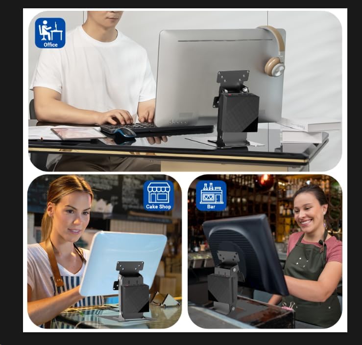 Miniatura 6 de WEARSON Monitor LCD táctil y todo en uno soporte de PC todo soporte de metal resistente con orificio VESA 2.953x2.953 in y 3.937x3.937 in