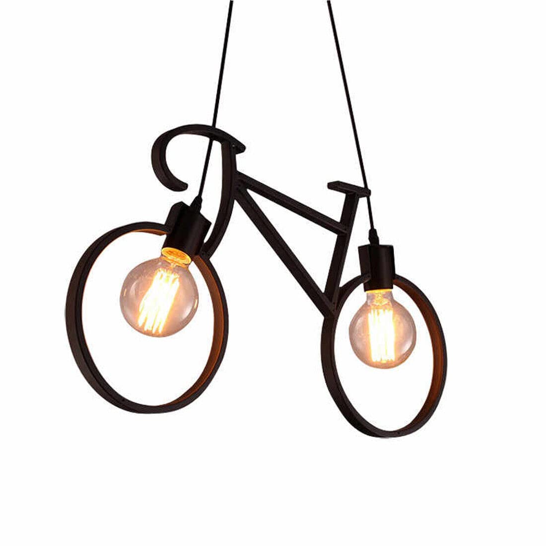 LEDSone Moderner Stil 2-Lichter Eisen Fahrrad Kronleuchter Verstellbar Hängende Fahrrad Anhänger Deckenleuchte Leuchte für Esszimmer Arbeitszimmer Flur Schlafzimmer Bar