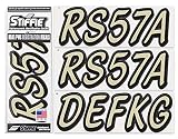 STIFFIE Whipline Solid Sand/Black 3" Alpha-Numeric Registration Identification Numbers Stickers Deca