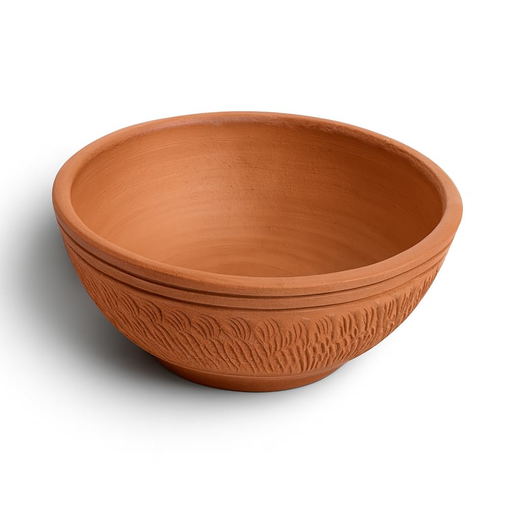 Bharatsastra Handcrafted Terracotta Clay Bowl | Eco-Friendly Mitti Bowl for Serving, Kitchen & Dining | Traditional Handmade Earthen Bowl | Set of 1-picture-29