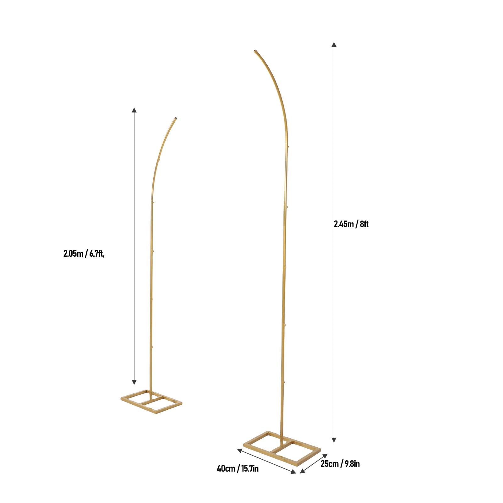 AUNMAS 2PCS Zakrzywiony Złoty Metalowy łuk Wręczowy Stojak na Tło, Metalowy Arch