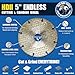 Bad Dog Tools 5” Endless Handi Disc Deux (HDII) Diamond Wheel for Grinding, Sanding, and Cutting. Use on Iron, Steel, Brass, Tile, Stone, Brick, & Plastic. Use with 5” Angle Grinders.