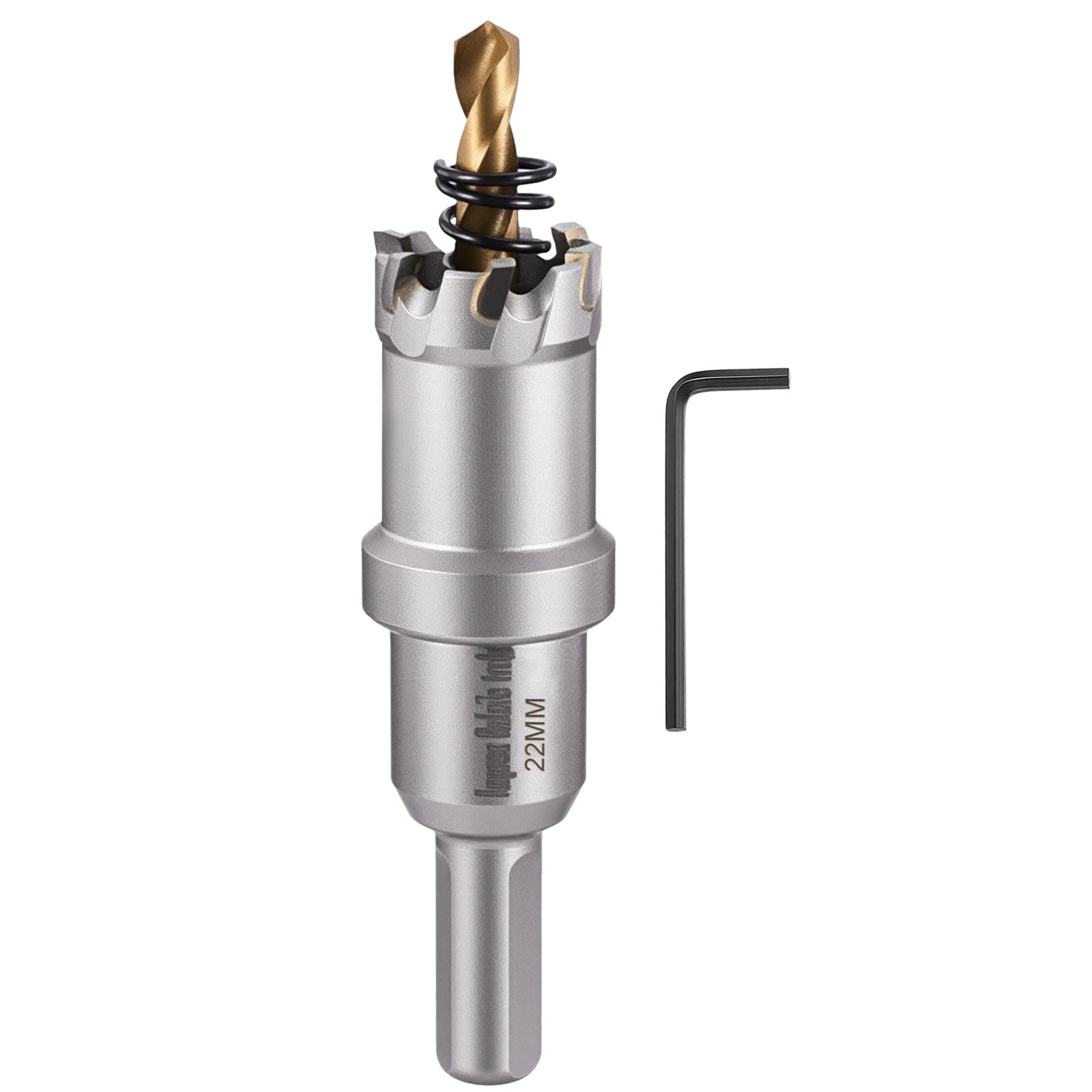 CoCud 7/8" (22mm) Hole Saw, Tungsten Carbide TCT Hole Cutters with Drill Bit - for Thick Hard Metal, Stainless Steel, Copper, Aluminum