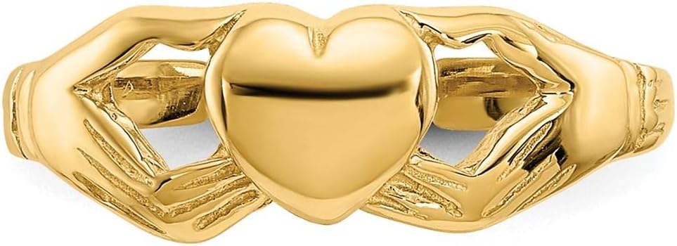 14k Yellow Gold Polished Claddagh Toe Ring