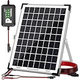 POWOXI 10W Solar Panel，12V Solar Panel Charger Kit + 8A Controller， Suitable for Automotive, Motorcycle, Boat, ATV, Marine, RV, Trailer, Powersports, Snowmobile etc. Various 12V Batteries.