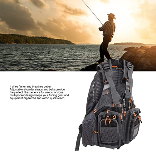 Colete de Pesca, Colete de Pesca Leve e Respirável Com Design de Vários Bolsos, para Fly Bass Caiaqu