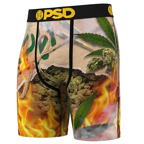 PSD Men's Recreational Print Boxer Briefs - 7 Inch Inseam Breathable and Supportive Men's Underwear