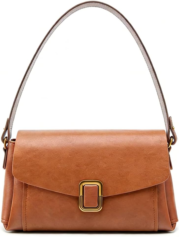 Genuine Leather Crossbody Bag for Women, Cowhide Leather Shoulder Purse for Daily Commute, Travel and Casual Use