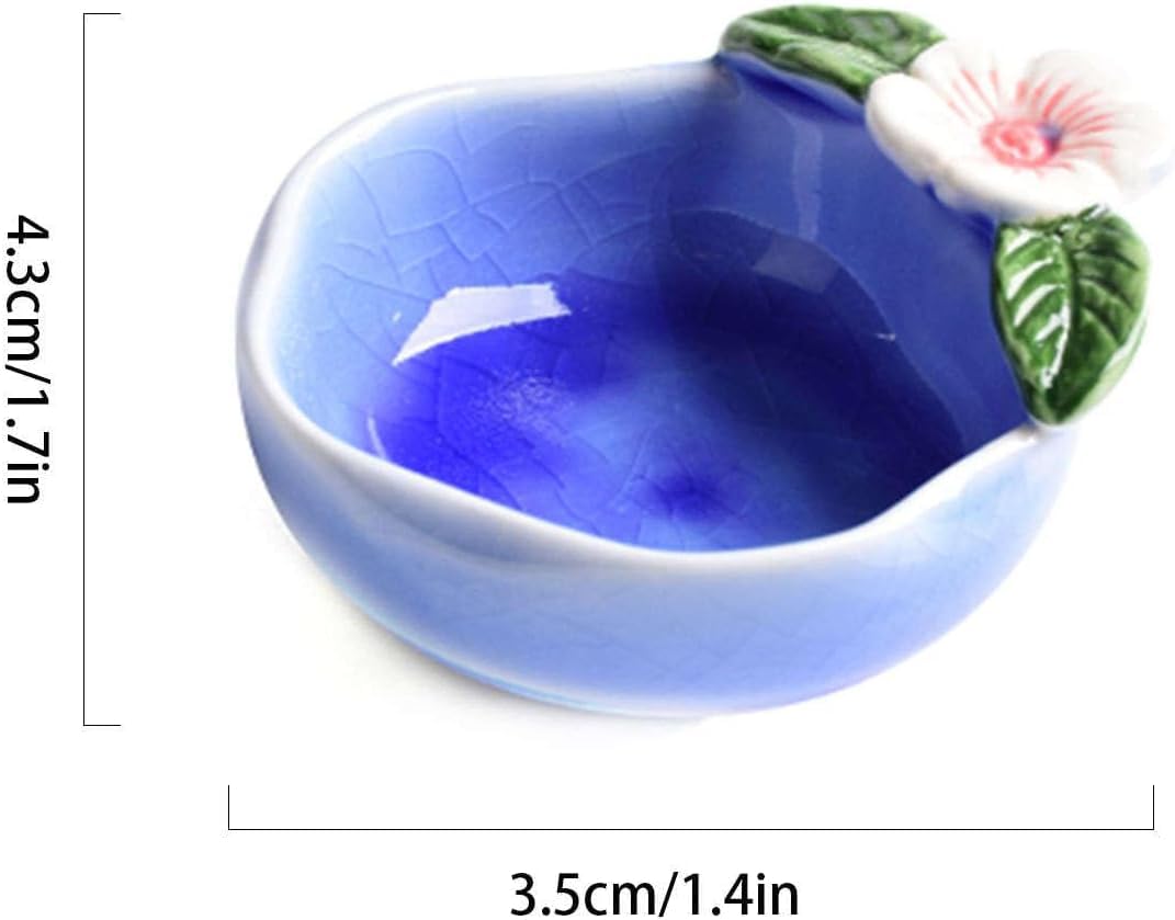 Keramik-Dipschalen, Sojasaucenschalen, Keramik-Dipschalen, Pflaumenblüten-Sushi-Sojasaucenschale, Soßenschalen mit Eis-Crackle-Glasur, Soßenschalen for Dippen, 4 kleine kleine Soßenschalen for Dippen(