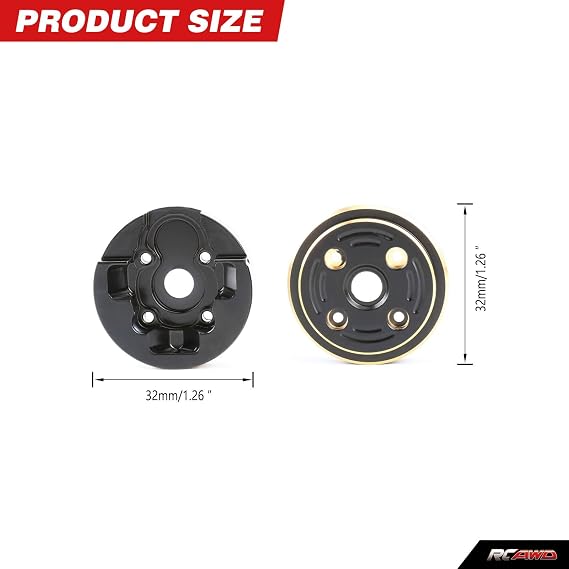 RCAWD Portal Axles Brass Weights 148g for FMS FCX24 Power Wagon, Smasher,K5 Blazer & FCX18 LC80 Land Cruiser 80 Upgrades, 1/24 1/18 Front & Rear Set Parts Black