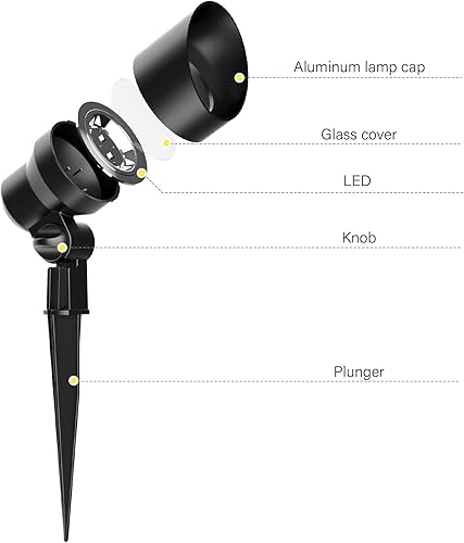 Miniatura 4 de Malibu 8401-2604-08 - Foco LED de 6 W 8 unidades para iluminación de paisaje exterior impermeable para entrada patio césped inundación jardín