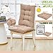 Juexica 4 Sets Outdoor Patio Chair Cushions Seat High Back Tufted Pillow Replacement Rocking Chair Cushions Pads for Patio Summer Seasonal Indoor Home Office(Beige Apricot)