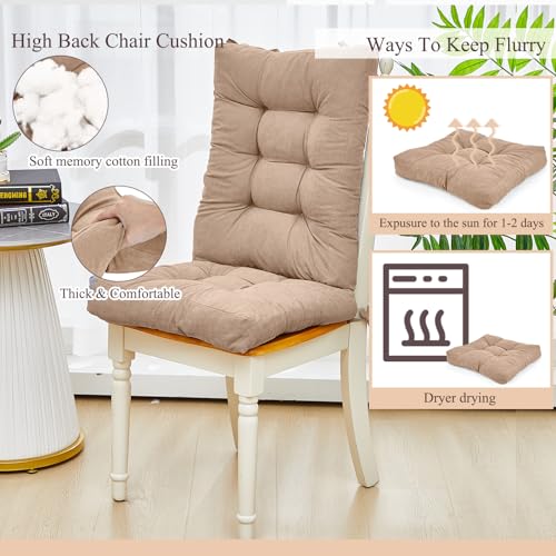 Image of Juexica Beige Apricot 17 x 17 Inch 4 Sets Outdoor Patio Chair Cushion
