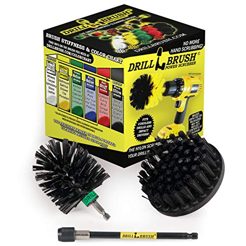 Image of Household Supplies: Grill Brush Drill Set Power Scrubber Kit - Cordless Electric Spin Scrubber for BBQ Cleaning, Fireplace Grates & More - Rust Remover - No-Wire Design Included in Cleaning Tools Set