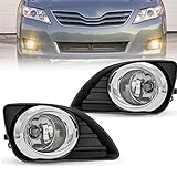 WEZEMLIGHT Fog Lights Assembly Replacement For 2010-2011 Toyota Camry Included Switch And Wiring Kit(Clear Lens)