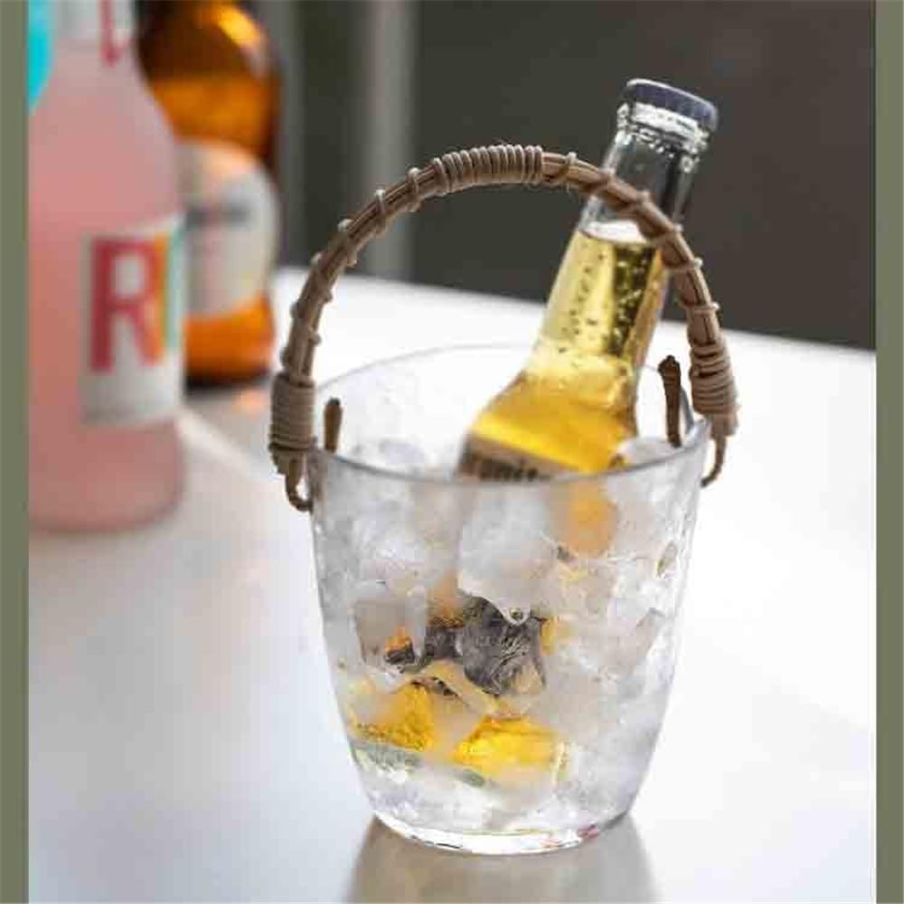 Cubo de champán Cubo de Hielo pequeñoCubo Fruta Vidrio portátil Alta gamaCubo for Cubitos hieloCubo Vino bañera enfriadora de Bebidas