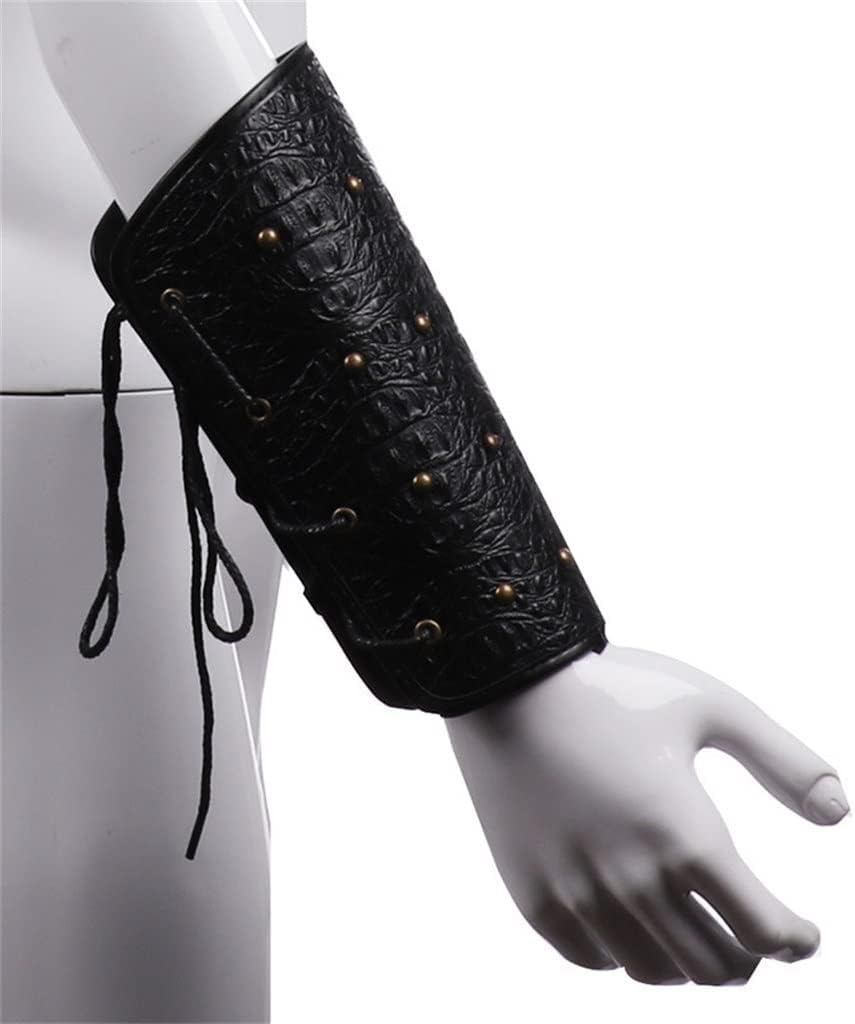 Vintage Leather Arm Armor Guard Medieval Knight Bracer Adjustable Wrist Band Steampunk