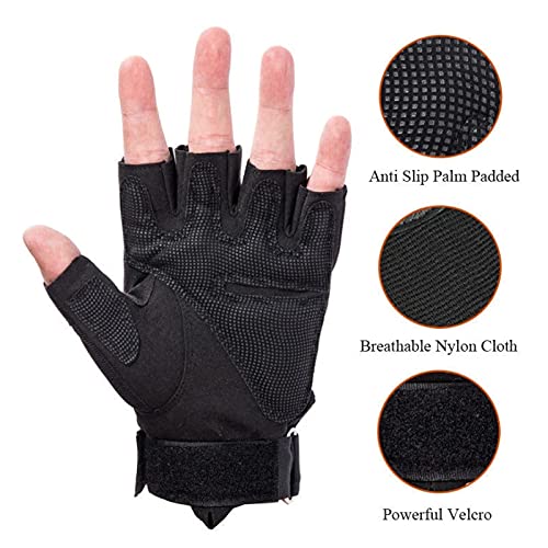 Exercise Gloves Riding Gloves Tactical Gloves Driving Gloves Airsoft Sport Gloves Anti-Slip Gloves Shooting Hunting Gloves (Black, XL)