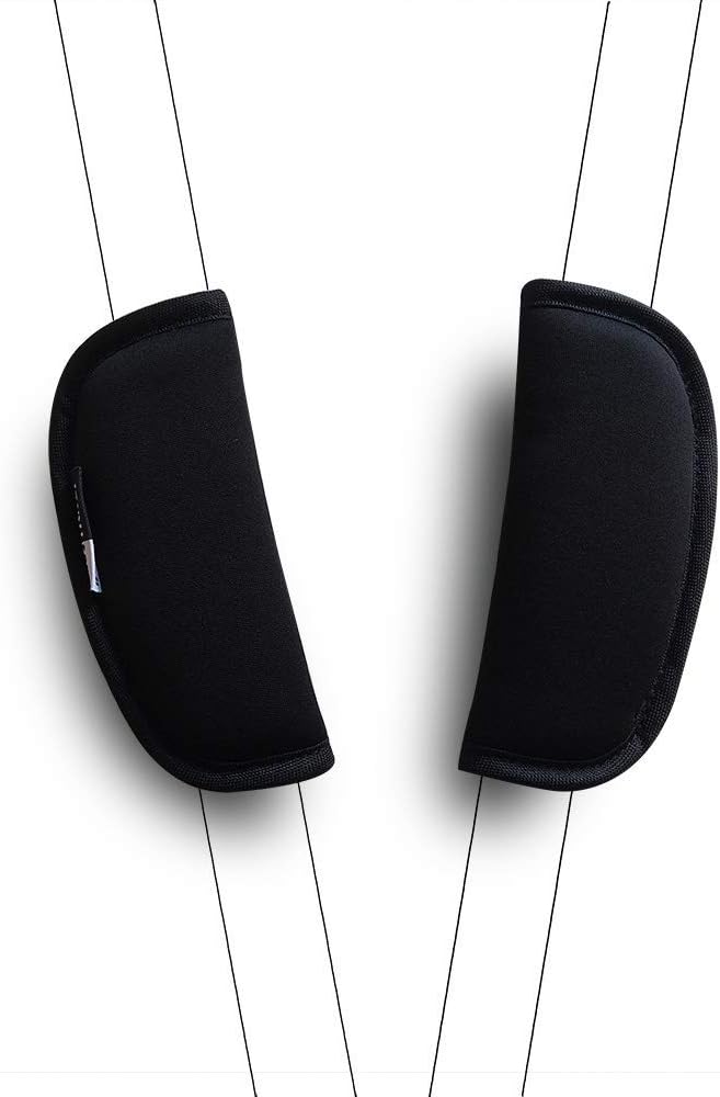 Car Seat Strap Baby Belt Covers Stroller/Pram Shoulder Pads Soft Black 2pcs | Stroller / Pram, Shoulder Pads, Soft
