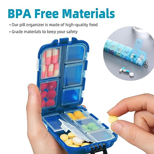 4 Pezzi Portapillole,Porta Pillole Settimanale a 7...