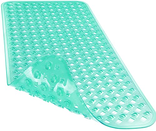 Yimobra Original Bathtub Mat Non Slip, Bath Mats For Tub, Shower Mat With Drain Holes Suction Cups, Machine Washable, Bpa, Latex, Phthalate Free, 34.5 X 15.5 Inches, Clear Green #TOP25