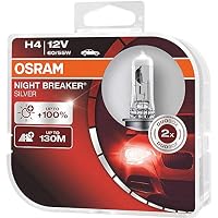 Osram Night Breaker Silver H4, +100% mehr Helligkeit, Halogen-Scheinwerferlampe, 64193NBS-HCB, 12V Pkw, Duo Box (2 Lampen) – Ansicht 2