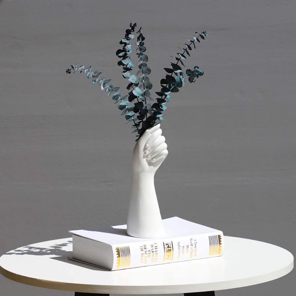 Support pour plantes à air en céramique blanche main décorative 23x7 cm