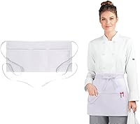 Vista 14 de Server Aprons with 3 Pockets, 100% Polyester Waist Apron with Pockets, 24x12 Inche Waitress Apron with Pockets