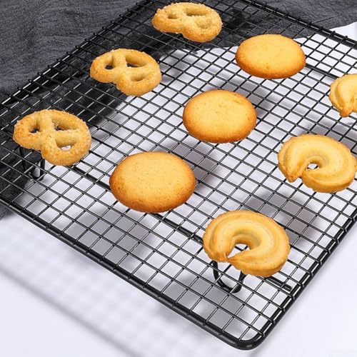 Honseadek Rejilla de acero inoxidable para horno de cocina, 275 x 255 cm, bandeja negra (46 x 26 cm)