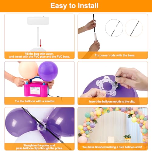 Rubfac SERONLINE202312231724 Balloon Arch Kit, 9Ft Tall & 10Ft Wide Adjustable Balloon Arch Stand thumb #4