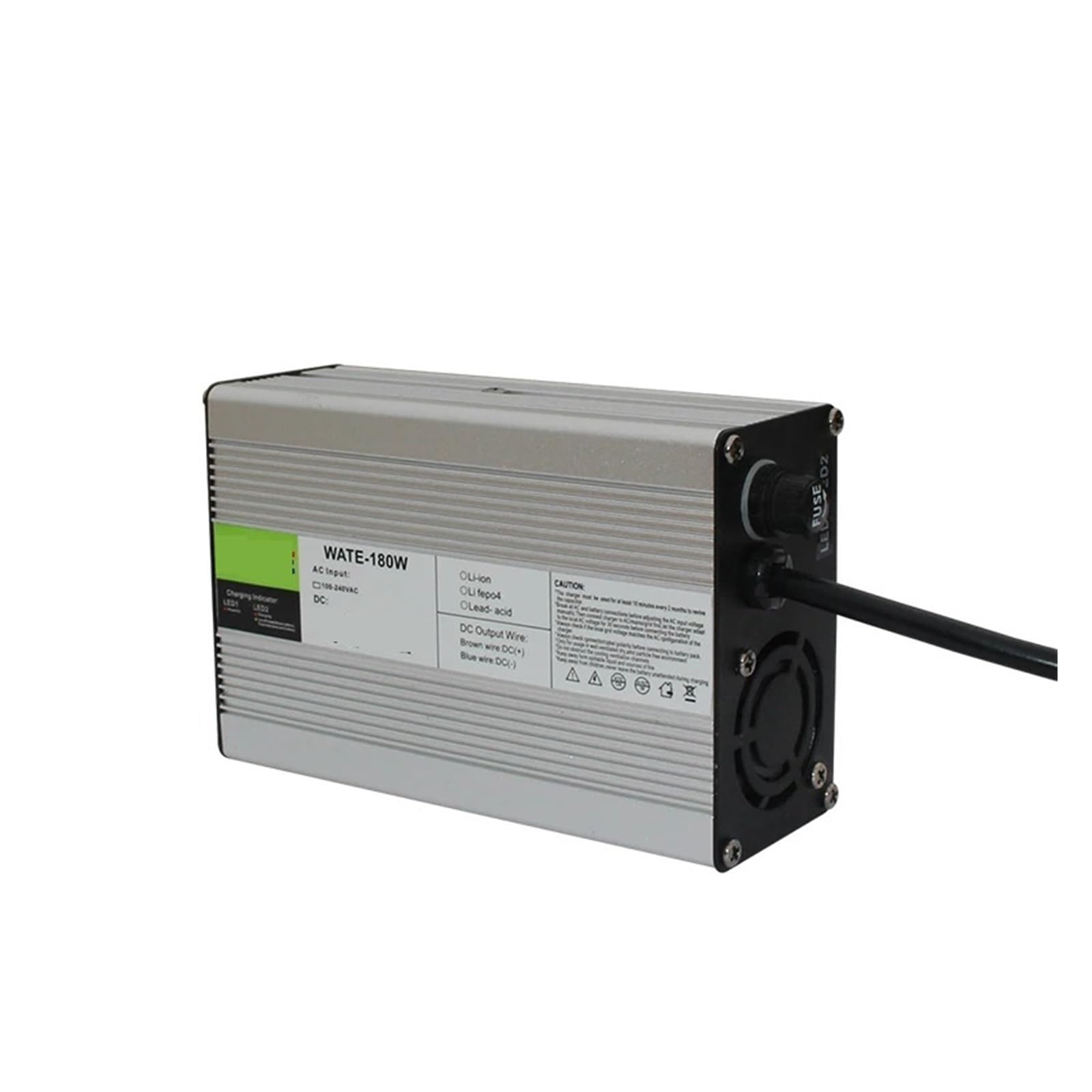 Cargador de litio Lifepo4-cell Corriente Cargador de batería LiFePO4 de 14,6 V y 5 A, 12,8 V y 14,4 V, Smarts Charger 4S, carcasa de aluminio, con ventilador, cargador de batería, entrada de 100 V CA