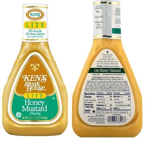 Lite Honey Mustard Salad Dressing and Marinade (2 Bottles, 16