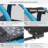 Klarfit 2-in-1 Fahrradanhänger & Hundebuggy, Klappbar, Hundeanhänger Gefedert mit Reflektoren & Leine, für Hunde bis 45kg