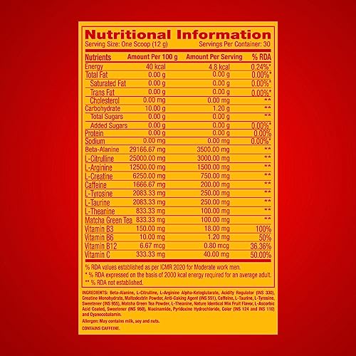Image of GNC Pro Performance Pre-Workout | 360 gm | 30 Servings | Boosts Pump & Energy | Speeds Up Recovery | 1500 mg L-Arginine | 3500 mg Beta-Alanine | 200 mg Caffeine | Fruit Punch